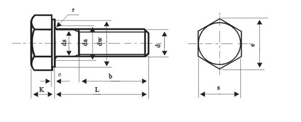 GB/T1228 钢结构用高强度大六角头螺栓型式尺寸